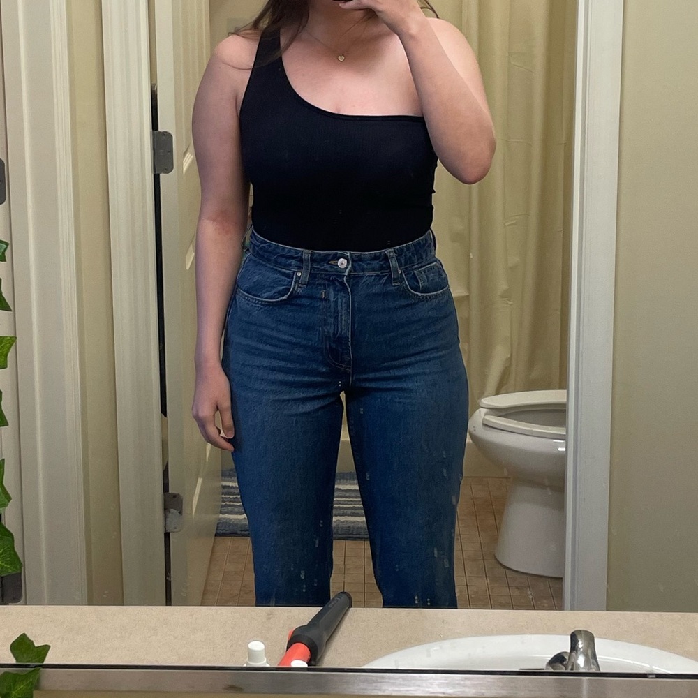 Zara One Shoulder Black Bodysuit